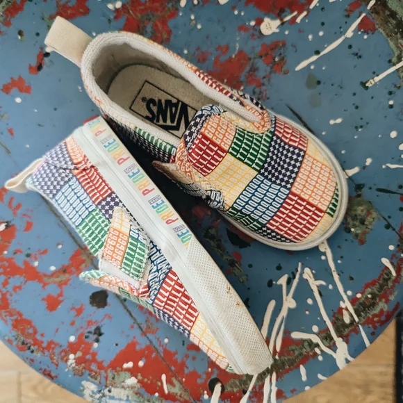 Vans Multicolor Patchwork Kids Slip-On Sneakers - Picture 3 of 6